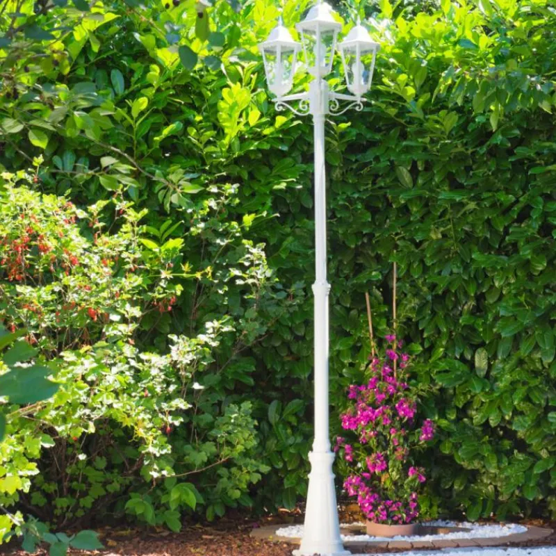 Luminaires Rustiques-hofstein Réverbère Hongkong Blanc, 3 lumières