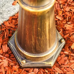 Luminaires Rustiques-hofstein Réverbère Hongkong Frost Brun doré, 3 lumières