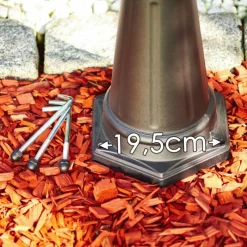 Luminaires Rustiques-hofstein Réverbère Hongkong Frost Noir, 3 lumières