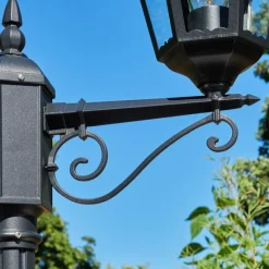 Luminaires Rustiques-hofstein Réverbère Hongkong Noir, 2 lumières