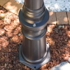 Luminaires Rustiques-hofstein Réverbère Hongkong Noir, Transparent, 3 lumières