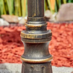 Luminaires Rustiques-hofstein Réverbère Hongkong Or, Laiton, Transparent, 3 lumières