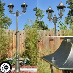 Luminaires Rustiques-hofstein Réverbère Hongkong Or, Noir, 2 lumières