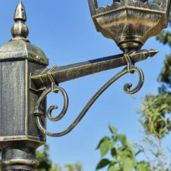 Luminaires Rustiques-hofstein Réverbère Hongkong Or, Noir, 2 lumières