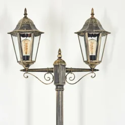 Luminaires Rustiques-hofstein Réverbère Hongkong Or, Noir, 2 lumières