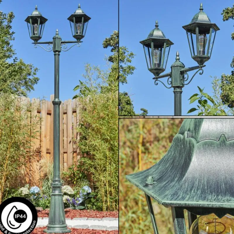Luminaires Rustiques-hofstein Réverbère Hongkong Vert, Noir, 2 lumières