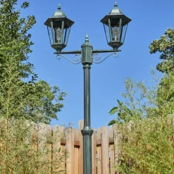 Luminaires Rustiques-hofstein Réverbère Hongkong Vert, Noir, 2 lumières