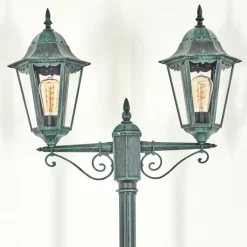 Luminaires Rustiques-hofstein Réverbère Hongkong Vert, Noir, 2 lumières