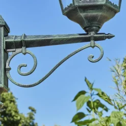 Luminaires Rustiques-hofstein Réverbère Hongkong Vert, Noir, 3 lumières