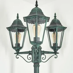 Luminaires Rustiques-hofstein Réverbère Hongkong Vert, Noir, 3 lumières