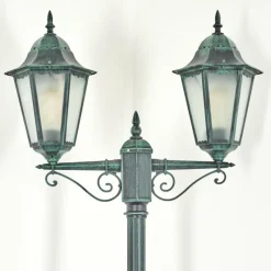 Luminaires Rustiques-hofstein Réverbère Hongkong Vert, Noir, 2 lumières