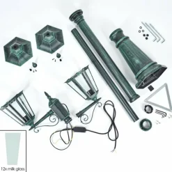 Luminaires Rustiques-hofstein Réverbère Hongkong Vert, Noir, 2 lumières