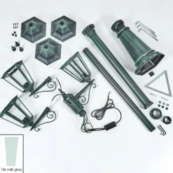 Luminaires Rustiques-hofstein Réverbère Hongkong Vert, Noir, 3 lumières