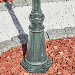 Luminaires Rustiques-hofstein Réverbère Hongkong Vert, Noir, 3 lumières