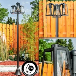 hofstein Réverbère Juanico Noir, 3 lumières