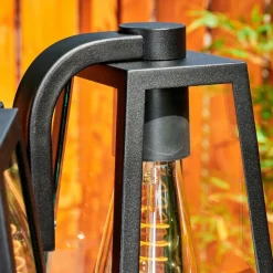 hofstein Réverbère Juanico Noir, 3 lumières