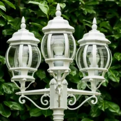 Luminaires Rustiques-hofstein Réverbère Kobe Blanc, 3 lumières