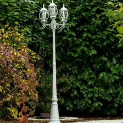 Luminaires Rustiques-hofstein Réverbère Kobe Blanc, 3 lumières