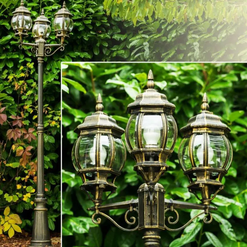 Luminaires Rustiques-hofstein Réverbère Kobe Brun doré, 3 lumières