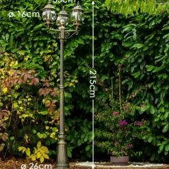 Luminaires Rustiques-hofstein Réverbère Kobe Brun doré, 3 lumières