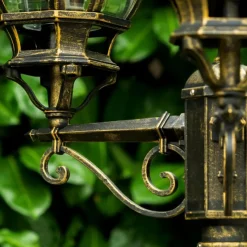 Luminaires Rustiques-hofstein Réverbère Kobe Brun doré, 3 lumières