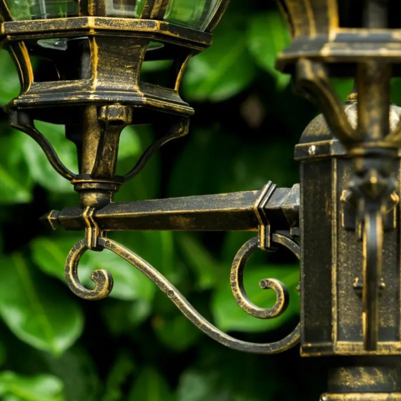 Luminaires Rustiques-hofstein Réverbère Kobe Brun doré, 3 lumières