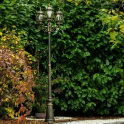 Luminaires Rustiques-hofstein Réverbère Kobe Brun doré, 3 lumières