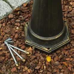 Luminaires Rustiques-hofstein Réverbère Kobe Brun doré, 3 lumières