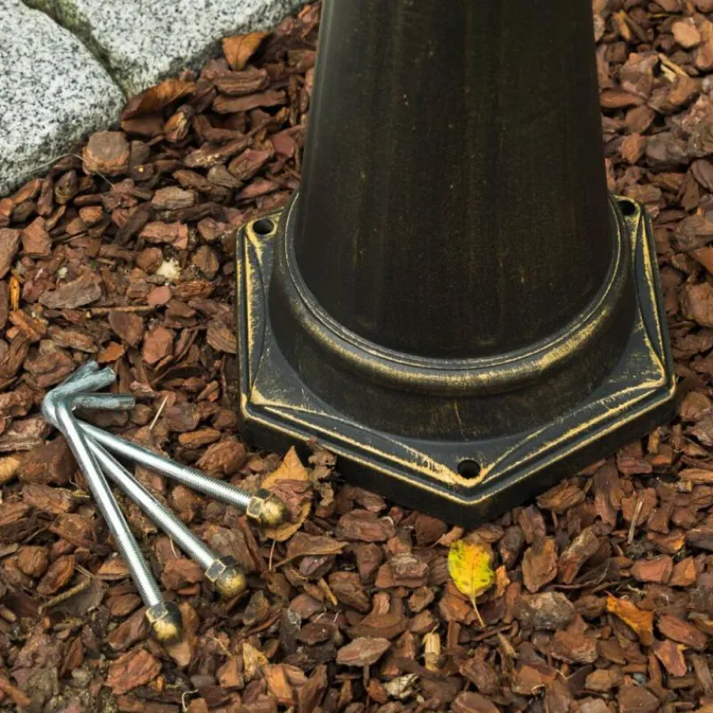 Luminaires Rustiques-hofstein Réverbère Kobe Brun doré, 3 lumières