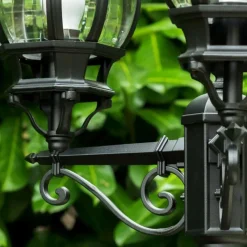 Luminaires Rustiques-hofstein Réverbère Kobe Noir, 3 lumières