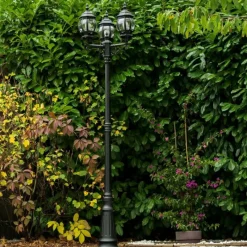 Luminaires Rustiques-hofstein Réverbère Kobe Noir, 3 lumières