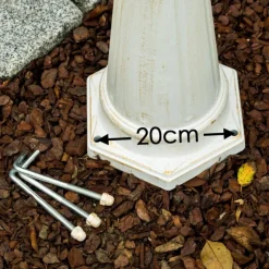 Luminaires Rustiques-hofstein Réverbère Kobe Or, Blanc, 3 lumières