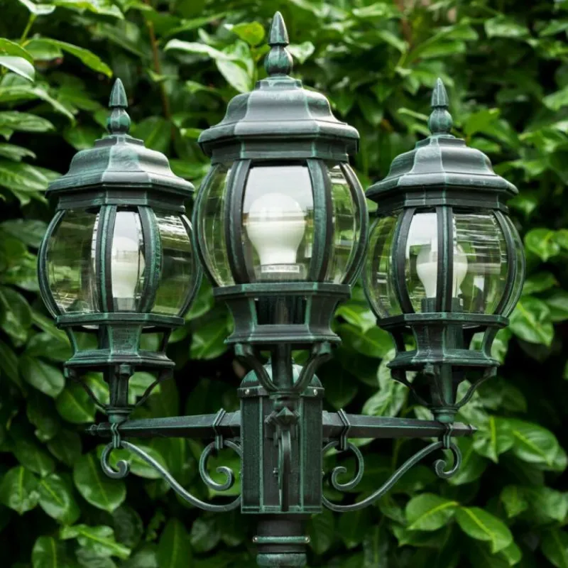 Luminaires Rustiques-hofstein Réverbère Kobe Vert, Noir, 3 lumières