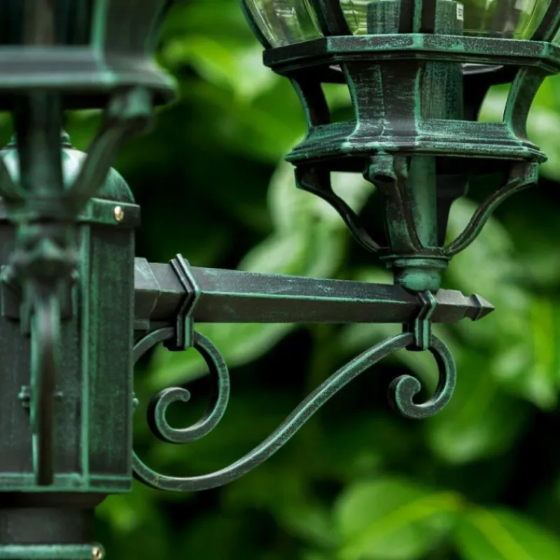 Luminaires Rustiques-hofstein Réverbère Kobe Vert, Noir, 3 lumières