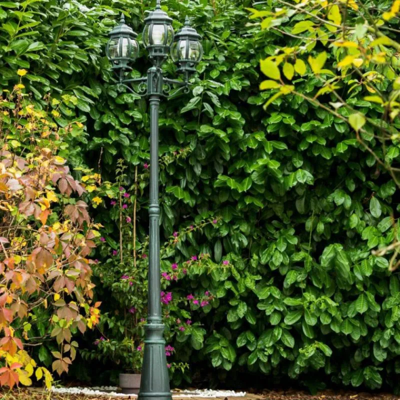 Luminaires Rustiques-hofstein Réverbère Kobe Vert, Noir, 3 lumières