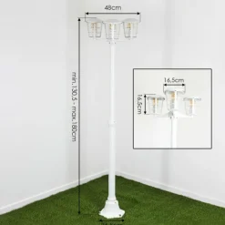 hofstein Réverbère Lalwori Blanc, 3 lumières