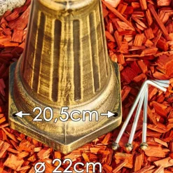 Lampes Dorées-hofstein Réverbère Langsele Brun doré, 3 lumières