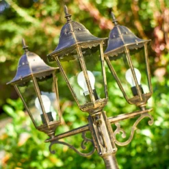 Lampes Dorées-hofstein Réverbère Langsele Brun doré, 3 lumières