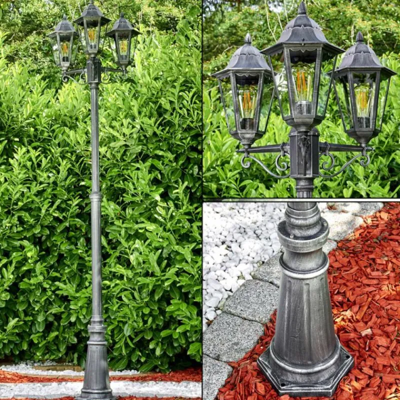 Luminaires Rustiques-hofstein Réverbère Lignac Noir, 3 lumières