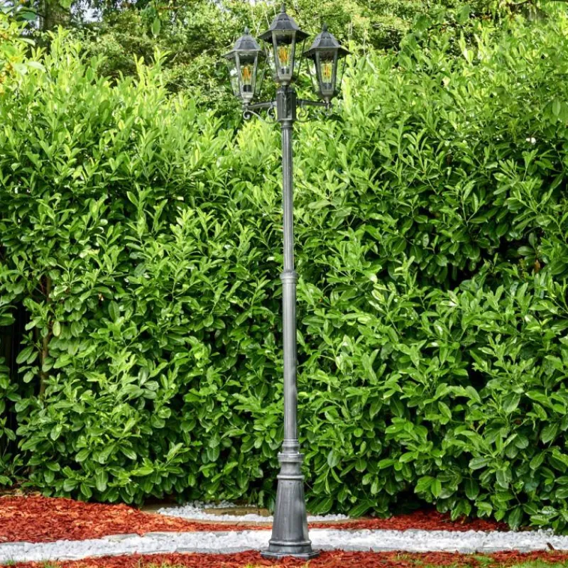 Luminaires Rustiques-hofstein Réverbère Lignac Noir, 3 lumières