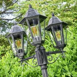 Luminaires Rustiques-hofstein Réverbère Lignac Noir, 3 lumières