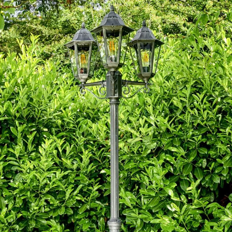 Luminaires Rustiques-hofstein Réverbère Lignac Noir, 3 lumières