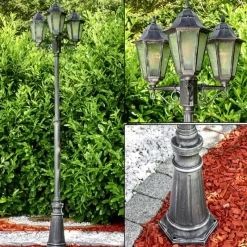 Luminaires Rustiques-hofstein Réverbère Lignac Noir, 3 lumières