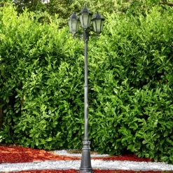 Luminaires Rustiques-hofstein Réverbère Lignac Noir, 3 lumières