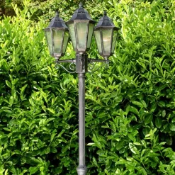 Luminaires Rustiques-hofstein Réverbère Lignac Noir, 3 lumières