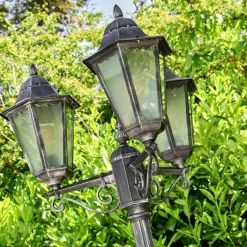 Luminaires Rustiques-hofstein Réverbère Lignac Noir, 3 lumières