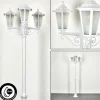 Luminaires Rustiques-hofstein Réverbère Loria Blanc, 3 lumières
