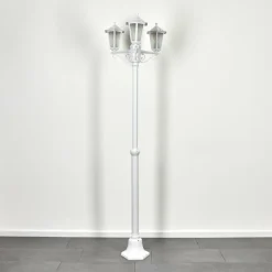Luminaires Rustiques-hofstein Réverbère Loria Blanc, 3 lumières