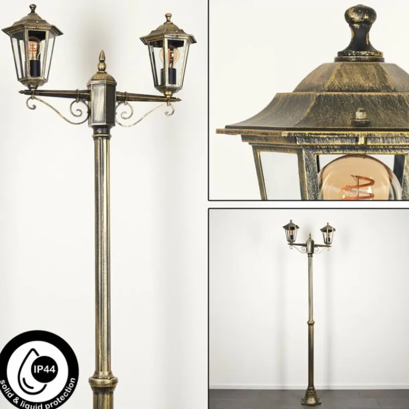 Luminaires Rustiques-hofstein Réverbère Loria Brun, Or, Noir, 2 lumières