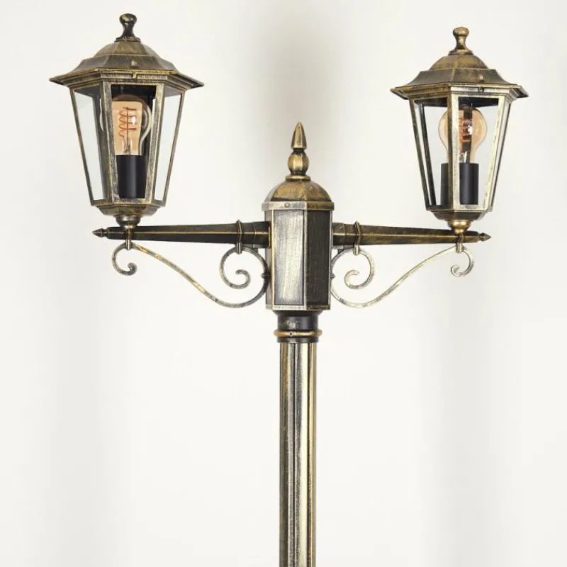 Luminaires Rustiques-hofstein Réverbère Loria Brun, Or, Noir, 2 lumières